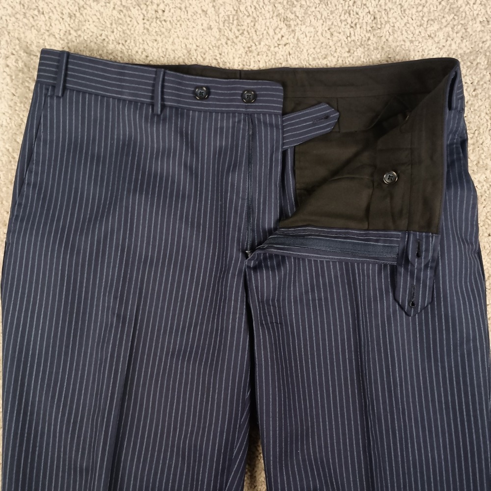 CORNELIANI Mantua Suit Super 130's 42R 36W Virgin Wool Navy Blue Pinstripe - Picture 13 of 16